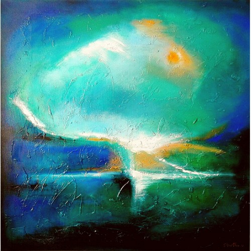 Felix Albus "Between the worlds" 2017 100cm x 100cm, Acrylic on canvas