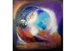 Felix Albus "New world" 2017 100cm x 100cm, Acrylic on canvas