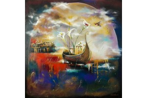 Felix Albus "The dream" 2017 100cm X 100cm, Acrylic on canvas