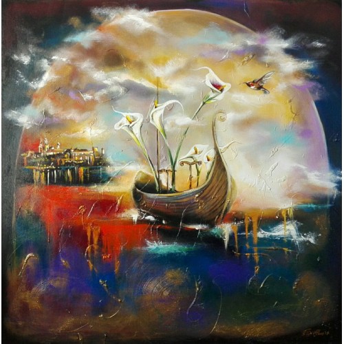 Felix Albus "The dream" 2017 100cm X 100cm, Acrylic on canvas