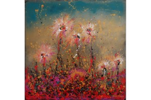 Felix Albus "Lava flowers" Acrylic on canvas, 50cm X 50cm, 2018