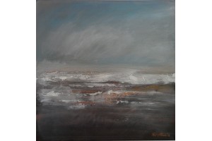 Felix Albus "The Silver ocean" Acrylic on canvas, 50cm X 50cm, 2018