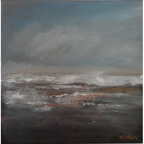 Felix Albus "The Silver ocean" Acrylic on canvas, 50cm X 50cm, 2018