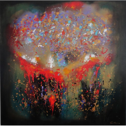Felix Albus "Universum splash" Acrylic on canvas, 100cm X 100cm, 2018