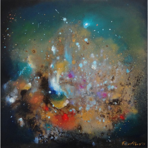 Felix Albus  "Lost in Infinity"  40cm X 40cm, Acrylic on canvas, 2019