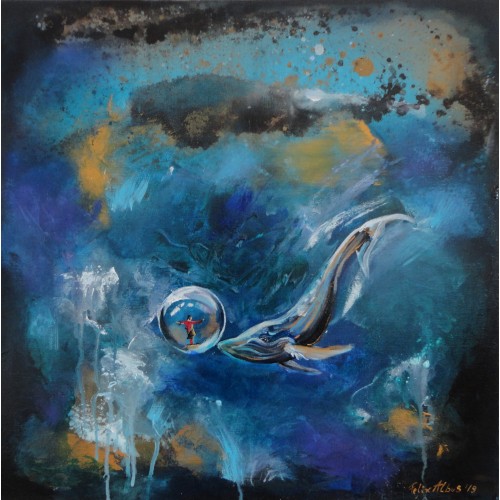 Felix Albus  "Deep in my dream"  50cm X 50cm, Acrylic on canvas, 2019