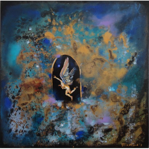 Felix Albus  "Follow me in the Infinit"  50cm X 50cm, Acrylic on canvas, 2019