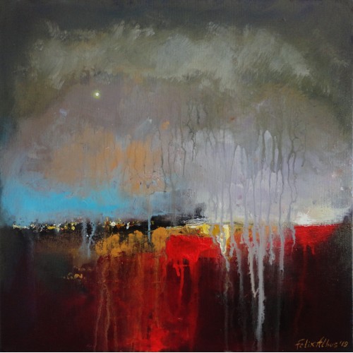 Felix Albus  "The lost city"  40cm X 40cm, Acrylic on canvas, 2019