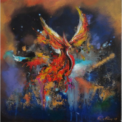 Felix Albus  "Wings of change"  40cm X 40cm, Acrylic on canvas, 2019