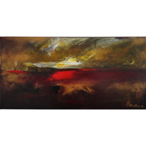 Felix Albus  "Sleeping sun"  60cm X 30cm, Acrylic on canvas, 2019