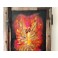 Felix Albus "Phoenix is just a moment of Infinity" (68cm X 37cm X 3cm) Acrylic on old wood window frame, 2020