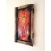 Felix Albus "Phoenix is just a moment of Infinity" (68cm X 37cm X 3cm) Acrylic on old wood window frame, 2020