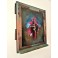 Felix Albus "Dancing in abyss" (39cm X 34cm X 3cm) Acrylic on old wood window frame, 2020