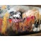 Felix Albus "Run from the dust of time" (110cm X 37cm X 3cm) Acrylic on old wood window frame, 2020