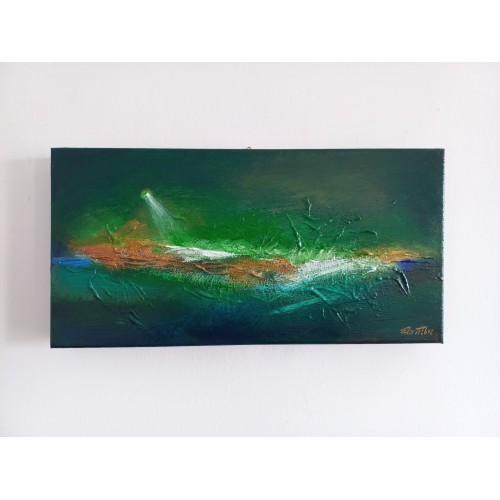 Felix Albus "Green Astra" (40cm X 20cm X 4cm), Acrylic on canvas, 2021