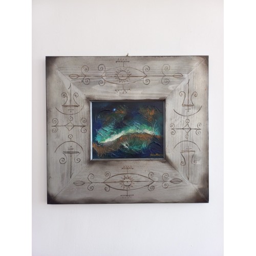 Felix Albus "Brightness between" (55cm X 50cm X 2cm), Acrylic on plywood, 2021