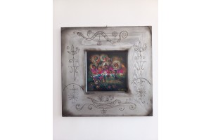 Felix Albus "The flowers of the Universe" (55cm X 55cm X 2cm), Acrylic on plywood, 2021