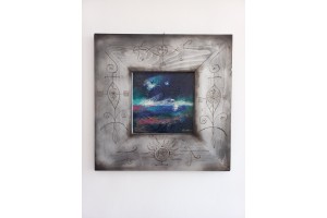 Felix Albus "That first night" (55cm X 55cm X 2cm), Acrylic on plywood, 2021