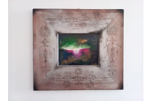 Felix Albus "And...the light came on" (55cm X 50cm X 2cm), Acrylic on plywood, 2021