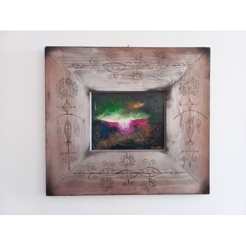 Felix Albus "And...the light came on" (55cm X 50cm X 2cm), Acrylic on plywood, 2021