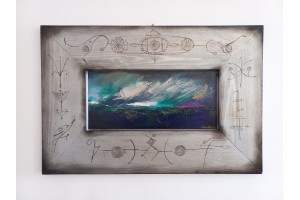 Felix Albus "The storm of Genesis" (75cm X 50cm X 2cm), Acrylic on plywood, 2021