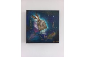 Felix Albus "Soul letter" (30cm X 30cm X 4cm) Acrylic on canvas, 2021