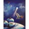 Felix Albus "Cosmic Apple 2" 68cm X 68cm X 5cm Acrylic on wood panel, 2021  