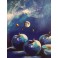 Felix Albus "Cosmic Apple 2" 68cm X 68cm X 5cm Acrylic on wood panel, 2021  