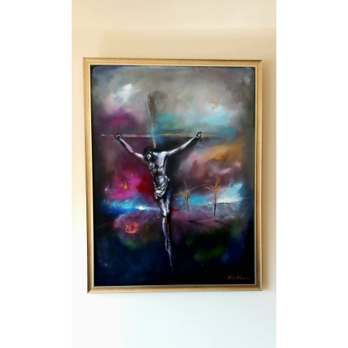 Felix Albus "Crucifixion 3" (80cm X 60cm) acrylic on canvas, 2024