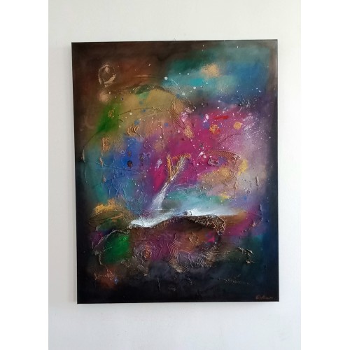 Felix Albus  "The messenger of your joy" (90cm X 70cm) acrylic on canvas, 2024