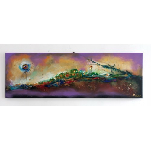 Felix Albus  "When your emotions meet" (90cm X 30cm) Acrylic on canvas, 2025